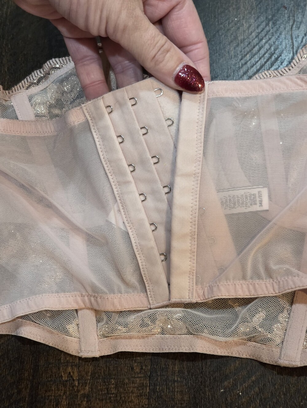 Victoria's Secret Pink & Gold Jacquard Strapless Corset - Picture 8 of 9